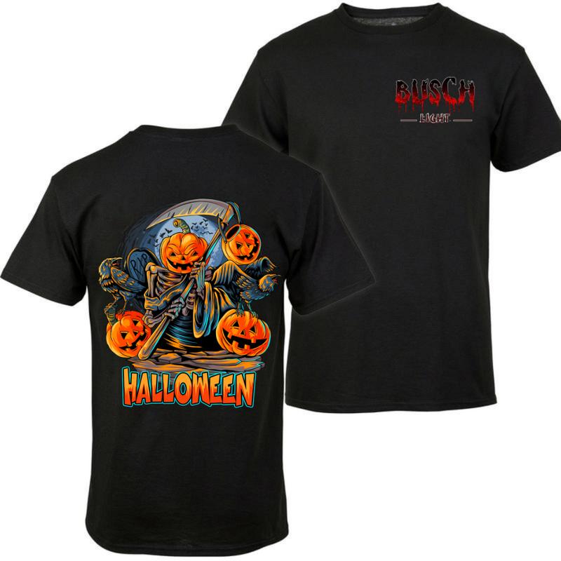BUSCH LIGHT, BEER, Halloween, Busch Light  Reaper tee T-Shirt, Comfort Colors Shirt, Casual Graphic Round Neck T-shirt for Summer, Fashion Top for Dai
