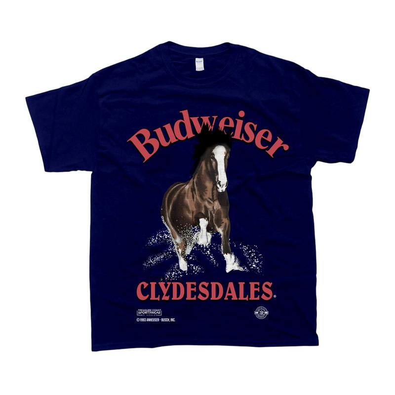 Vintage 90s Budweiser Horse Florida T-Shirt, Tshirt for women, summer clothing Casual Comfort Cotton Fit