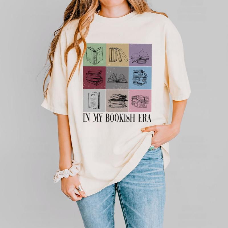 Comfort Colors Book Lovers Shirt, In My Bookish Era Shirt, Minimalist Book Reading Tshirt, Book Floral Shirt, Gifts for Bookworm, Reading Teacher, Lib