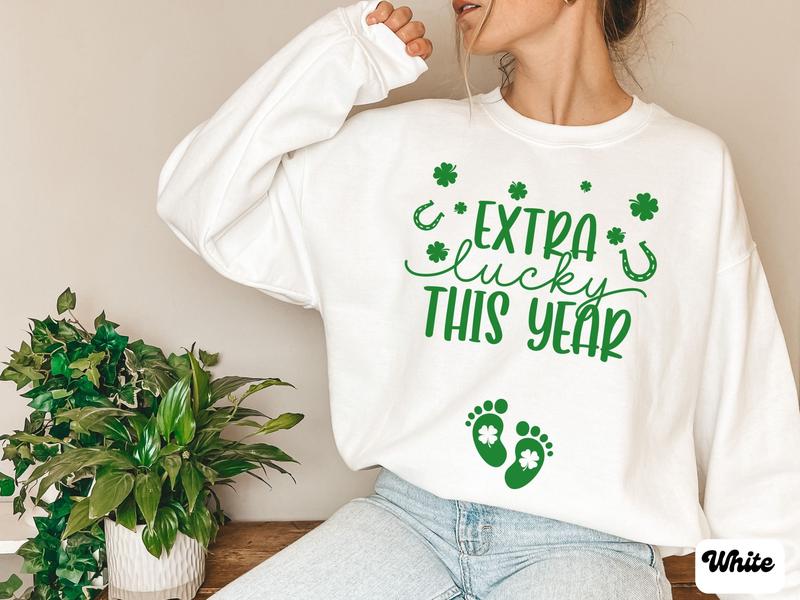 St Patricks Day Pregnancy Announcement Sweatshirt, St. Patrick's Day Baby Reveal Tee, Funny Pregnant Maternity Shirt, Lucky Mom To Be Gift