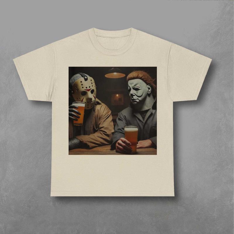 Jason Voorhees and Michael Myers Shirt,  A Nightmare on Elm Street Shirt, Friday the 13th Sweatshirt, Halloween Sweatshirt Classic Fabric Prints