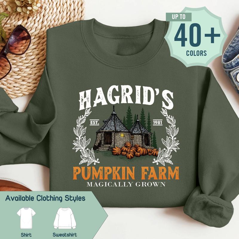 Hagrid's Pumpkin Farm Sweatshirt  Fall & Halloween 2024 Tee  Perfect Gift for Book Lovers, Gift for Best Friend, Gift for Him & Her - Trending, Crew N