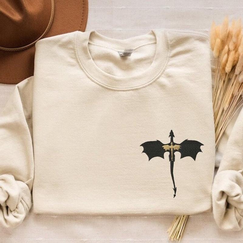 EMBROIDERED Basgiath War College Sweatshirt, Fourth Wing Dragon Rider Violet Sorrengail Xaden Riorson Fantasy Bookish Empyrean Series Shirt