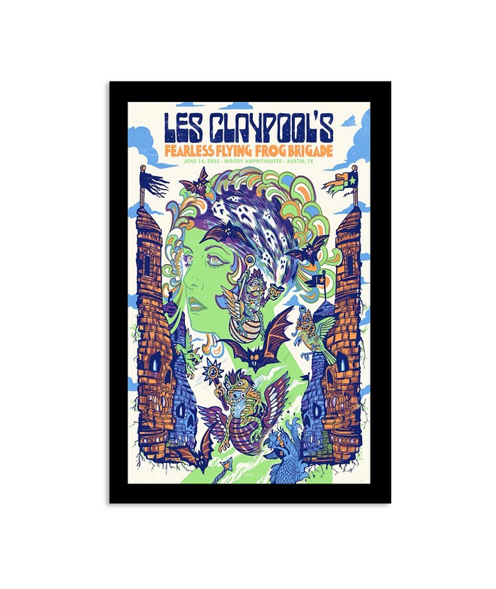 Les Claypool's Fearless Flying Frog Brigade 6142023 Moody Amphitheater Austin Texas Poster