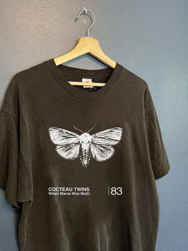 Vintage When Mama Was Moth - Cocteau Twins Aesthetic Butterfly Graphic Artwork shirt, vintage Cocteau Twins Indie band tee - Unisex T-Shirt, Hoodie, S