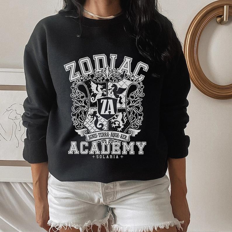 Zodiac Academy Coat of Arms House Crest Sweatshirt, Twisted Sisters ZA Merch, Booktok Bookish Sweater Celestial Heirs, Book Lover Gifts, Bookish Merch