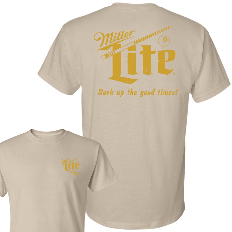 Miller Lite Rack Up T-Shirt, 2 Side T-Shirt, Streetwear Essentials,Full Color T-Shirt, For Men, For Women