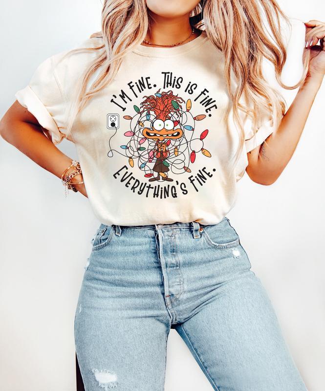It's Fine This Is Fine Everything Is Fine Sweatshirt, Anxiety Christmas Lights Sweater, Christmas Lights Sweatshirt, Anxiety Christmas Shirt, Xmas Tee, New Year Christmas Gift Shirt, Winter Holiday Sweatshirt