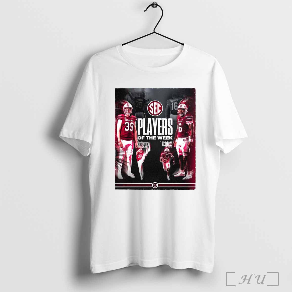 South Carolina Gamecock SEC Player Of The Week Kai Kroeger Special Teams And Lanorris Sellers Offensive Poster T-shirt