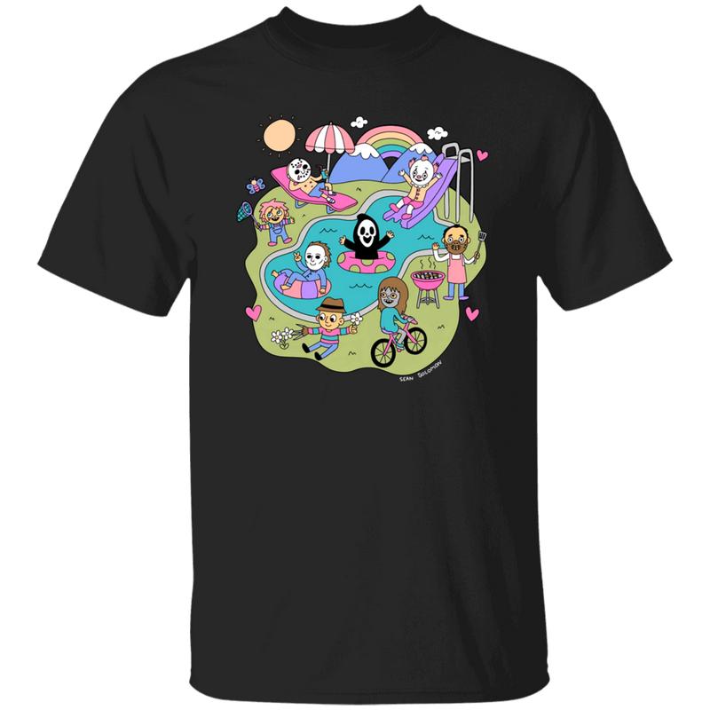 Horror Movie Pool Party  Tshirt Gift for Hiphop Band Funny Tshirt Unisex Funny Tshirt
