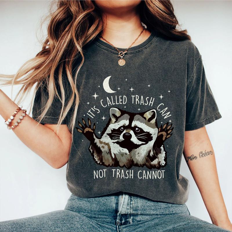 Raccoon Shirt Funny, Inspiration Tee, Motivational Tshirt, Gifts for Him Her, Raccoon Lover Shirt, Funny Raccoon T-Shirt, Animal Lover Gift, Meme T-Shirt, Trash Panda, Women Top Breathable Casual