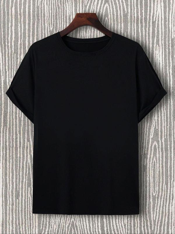 Men's Letter Graphic Print Round Neck Tee, Regular Fit Street Fashion Casual Short Sleeve T-shirt for Summer, Graphic Tees,Â Men'sÂ Streetwear Top for Daily Wear