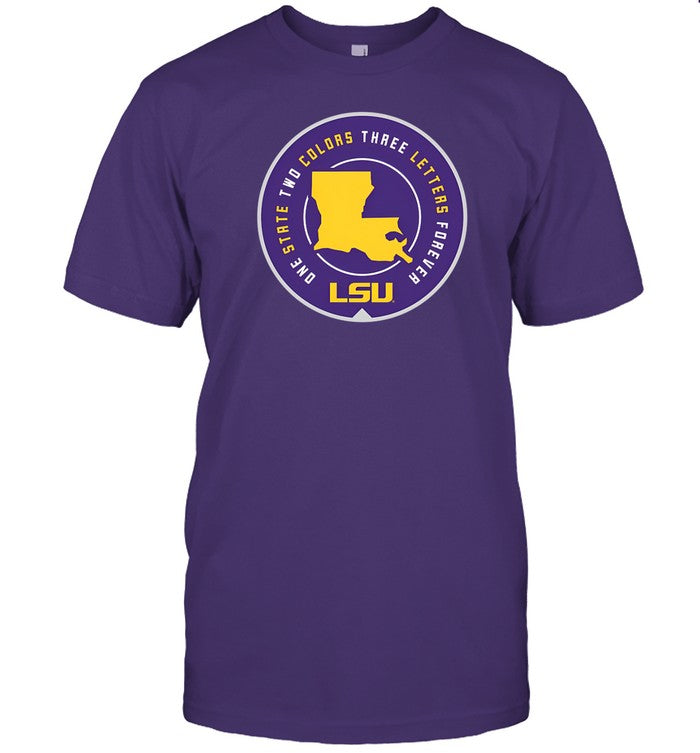 Booger One State Two Colors Three Letters Forever Lsu Shirt