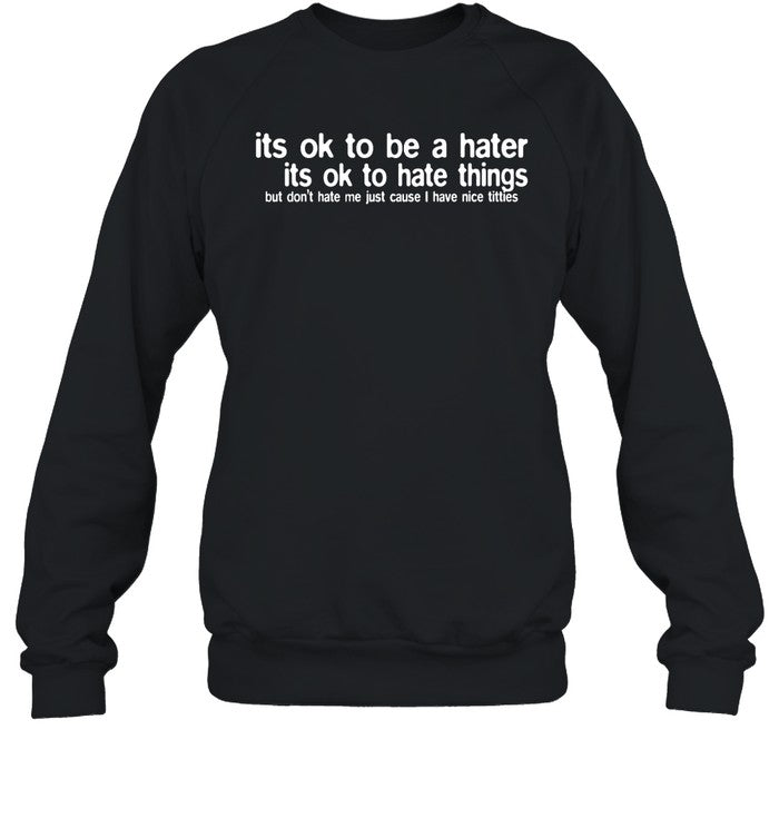 Its Ok To Be A Hater Its Ok To Hate Things Hoodie
