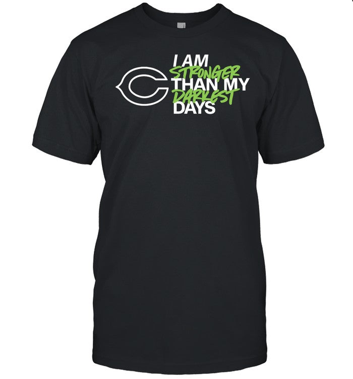 Chicago Bears I Am Stronger Than My Darkest Days Shirt, Hoodie, Sweater, Long Sleeve And Tank Top