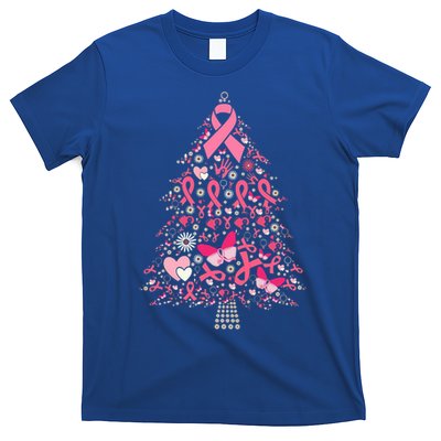 Funny Breast Cancer Awareness Christmas Tree Xmas Pink T-Shirt
