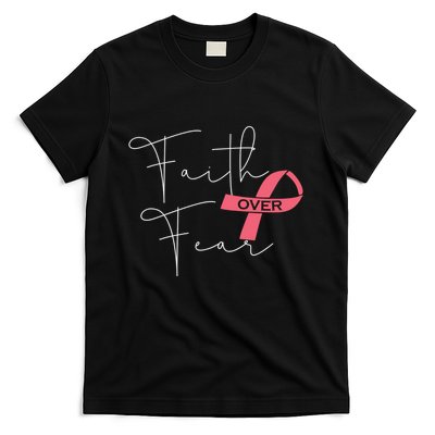 Faith Over Fear Fight Breast Cancer Awareness T-Shirt