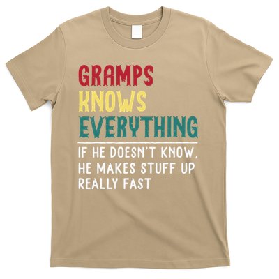 Gramps Know Everything Fathers Day For Funny Grandpa Gramps T-Shirt