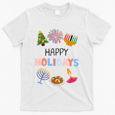 Happy Holidays Diwali Kwanzaa Hanukkah Christmas T-Shirt