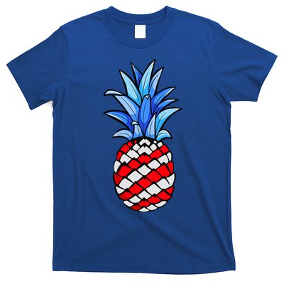 Hawaiian Pineapple American Flag 4th Of July Gift T-Shirt