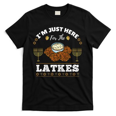 Im Just Here For The Latkes Chanukah Hanukkah T-Shirt