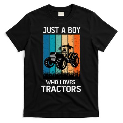 Just A Boy Who Loves Tractors Farm Lifestyle Boy T-Shirt
