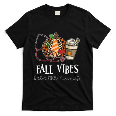Nurse Leopard Pumpkin Fall Vibes And That NICU Nurse Life T-Shirt