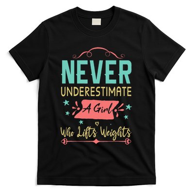 Never underestimate a Girl Who Lifts Weights Weightlifting T-Shirt