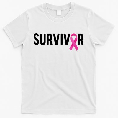 Survivor Breast Cancer Awareness Ribbon T-Shirt