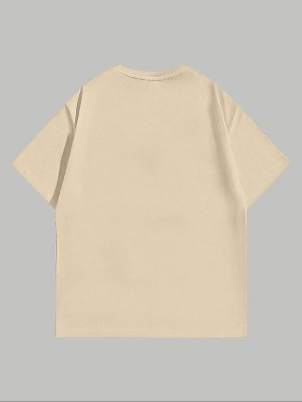 Women's Letter Print Round Neck Tee, Summer Clothes Women,Â Short Sleeve Crew Neck T-Shirt for Summer, Women's Top for Casual Wear