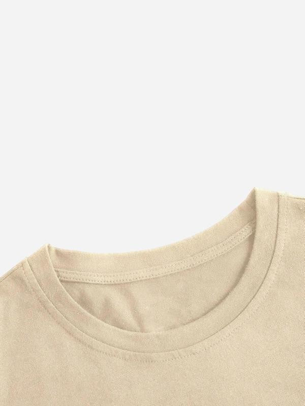 Women's Letter & California Print Drop Shoulder Tee, Casual Half Sleeve Round Neck T-shirt for Summer, Women's Top for Daily Wear