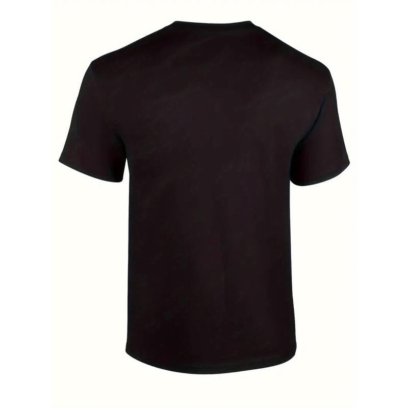 Men'S Cotton T-Shirt, Crew Neck, Regular Fit, Mature Style, Geometric Pattern, Medium Stretch, with Humorous Old Pickup Truck Graphic, for All-Season Wear