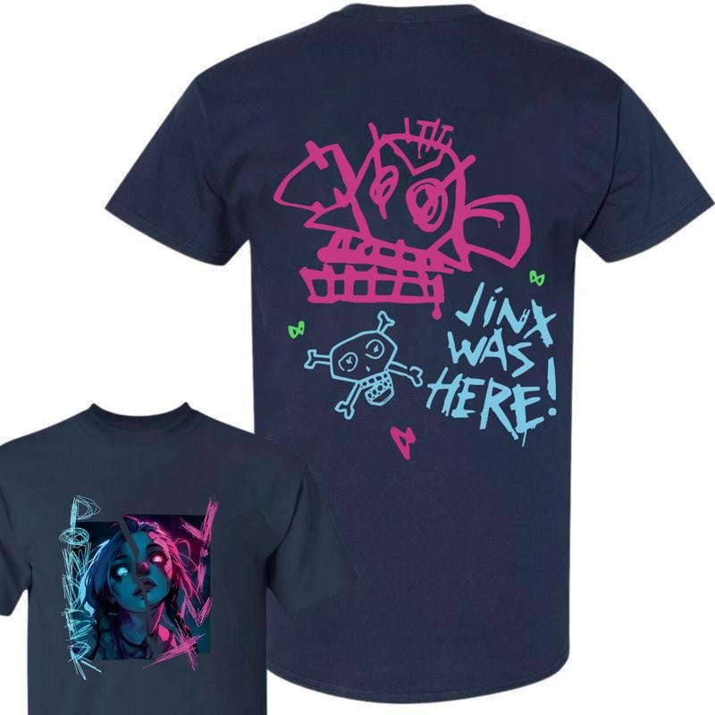 Arcane-Jinx Hoodie/T-Shirt Harajuku Legend of League Shirt/Hoodie, Unisex for Man and Women, 100% Cotton, LOL Tee