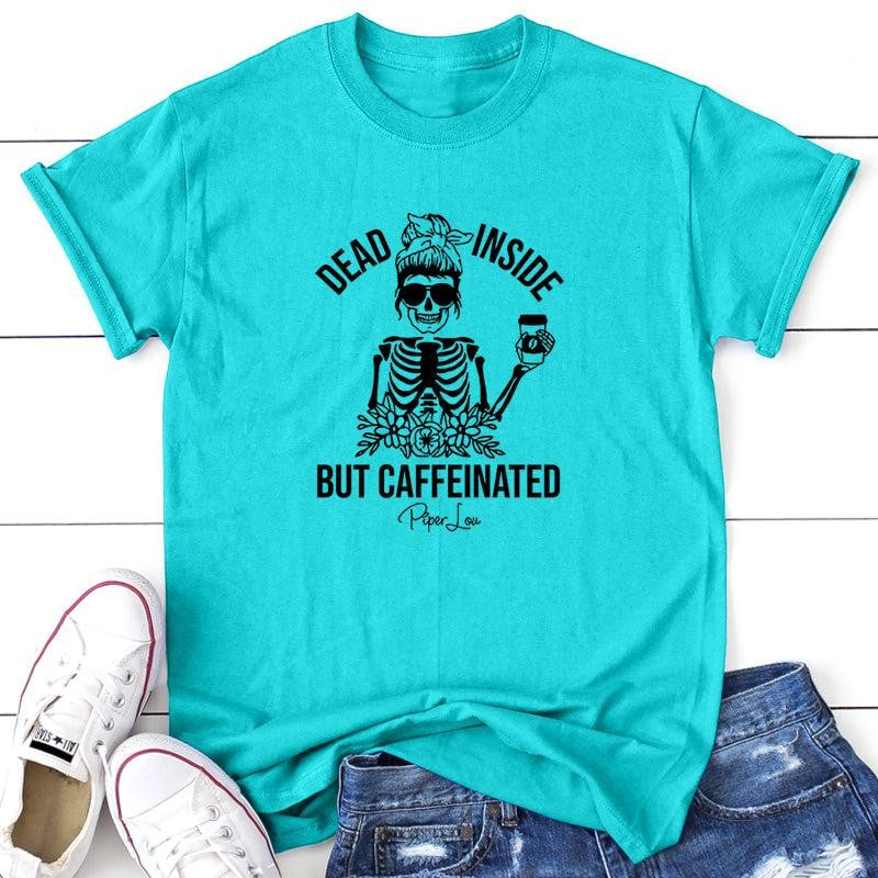 Halloween | Dead Inside But Caffeinated Apparel, Proudly Printed In The USA, Tee / Tank / V Neck Gray / White / Blue / Hot Pink / Orange, #sassy #cute #blackprint