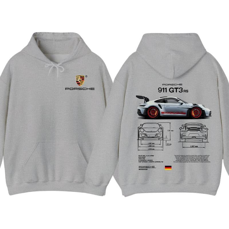 Porsche 911 GT3 RS Aesthetic 2 Sided Hoodie, Unisex Shirt, Car Enthusiast Shirt, Car Clothing