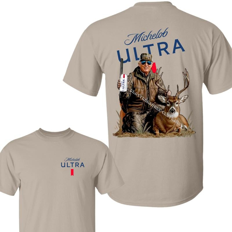 Hunter Trump With Michel0b 2 Sided TShirt, Hunting Deeer Shirt, Hunting Season, Camo Trump, Gift for Trump Supporter, Election 2024, Full Size