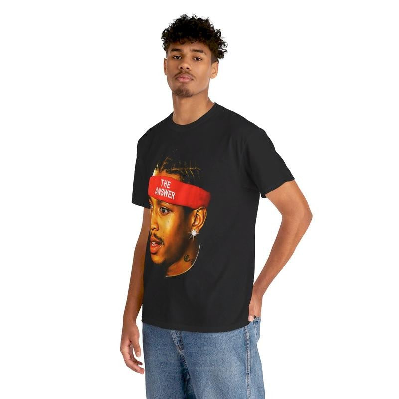 Allen Iverson Retro Vintage 90s Styled Graphic T-Shirt Ball Fan Basketball Legend Tee Casual Classic Cotton Menswear Top Tshirt Streetwear Comfy Day Oversized