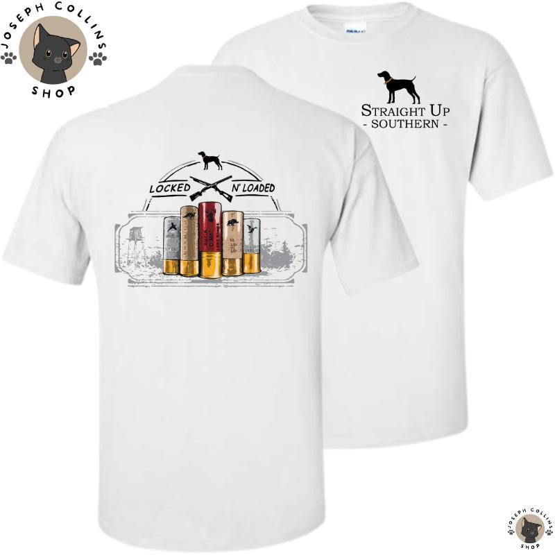 Locked Loaded - Men's Short Sleeve T-Shirt - by Straight Up Southern - Summer Outfits, Regular Fit Short Sleeve Crew Neck T-Shirt for Men, Casual Comfy Knitting Top for Summer