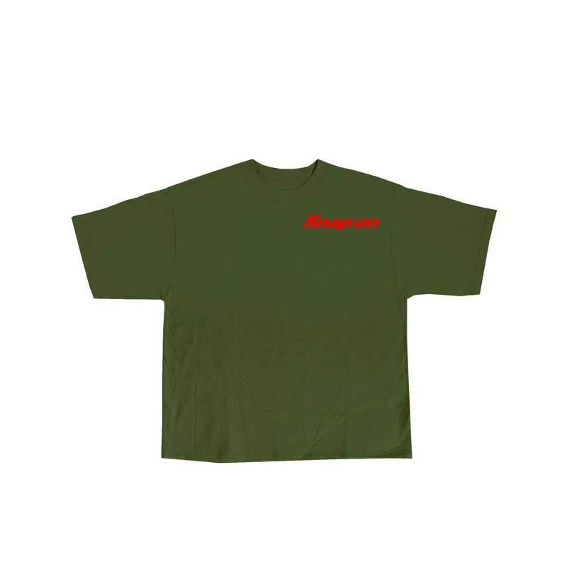 Snap-On Trump 2 Sided T-shirt, Hoodie, Crewneck Camo Workwear T-shirt, Trump With Chainsaw Graphic