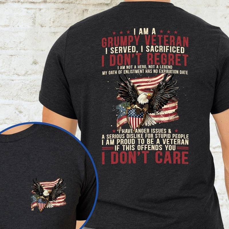 Patriotic American Veteran T-Shirt TPT1897TS - Men's Basic Letter Print Crew Neck Tee, Short Sleeve T-shirt, Summer Clothes, Birthday Gifts For Men Menswear Top