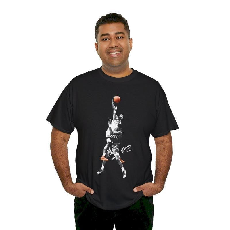 Vintage Basketball Tee Casual Cotton Menswear Top Graphics Underwear Man Tshirt Streetwear