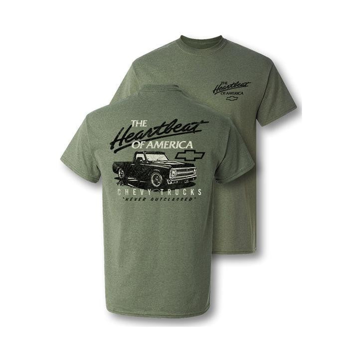 Chevy Trucks Never Outclassed Heartbeat Of America Vintage Graphic T-shirt, From Classic To Bright, Classic Cotton, Menswear Top, Unisex
