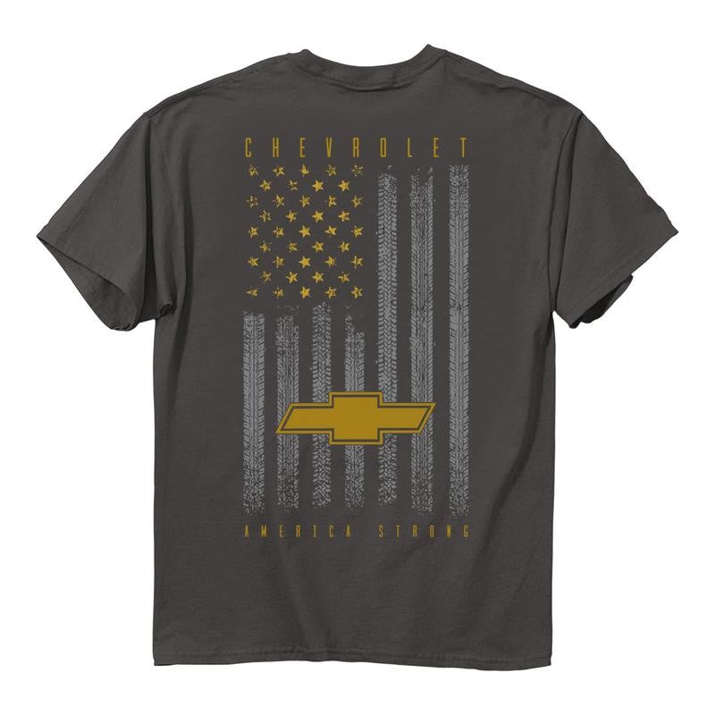 Chevrolet American Flag America Strong T-shirt 2 Side, Wear It Your Way, Pick Your Desired Look, Classic Cotton, Menswear Top, Unisex
