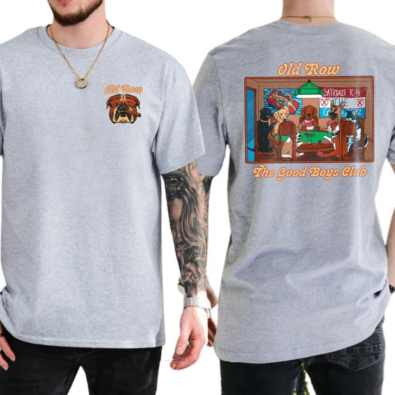 Old Row The Good Boys Dogs Club T-Shirt, Casual Menswear, Classic Cotton Top, Soft Fabric Shortsleeve Shirt