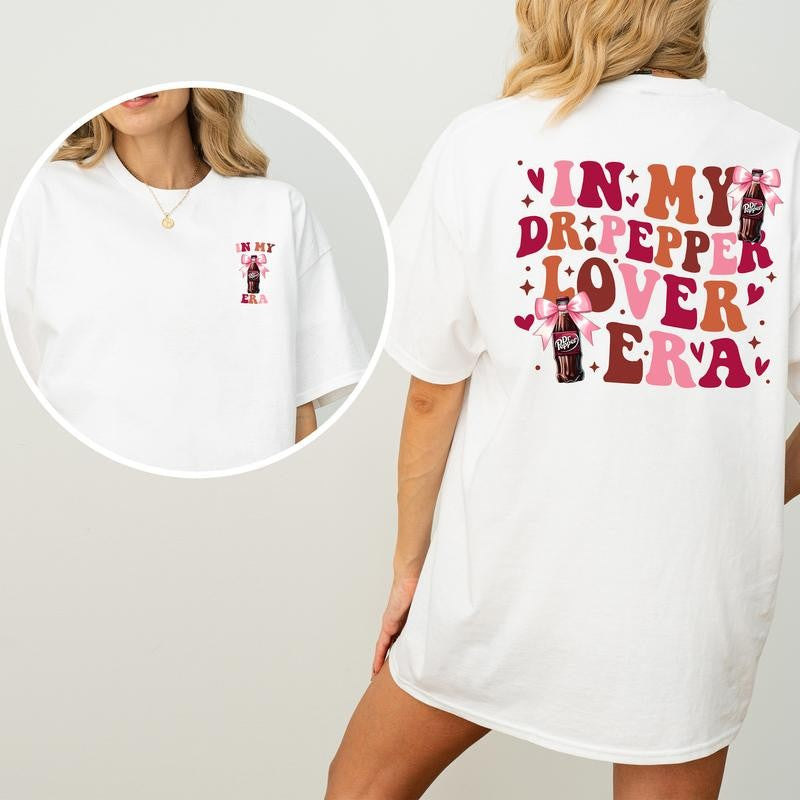 Cute In My Dr Pepper Lover Era T-Shirt, Dr. Pepper Tees for Girls, DrPepper Shirt, Christmas Drink Tshirt, Christmas Season Tops, Casual Womenswear