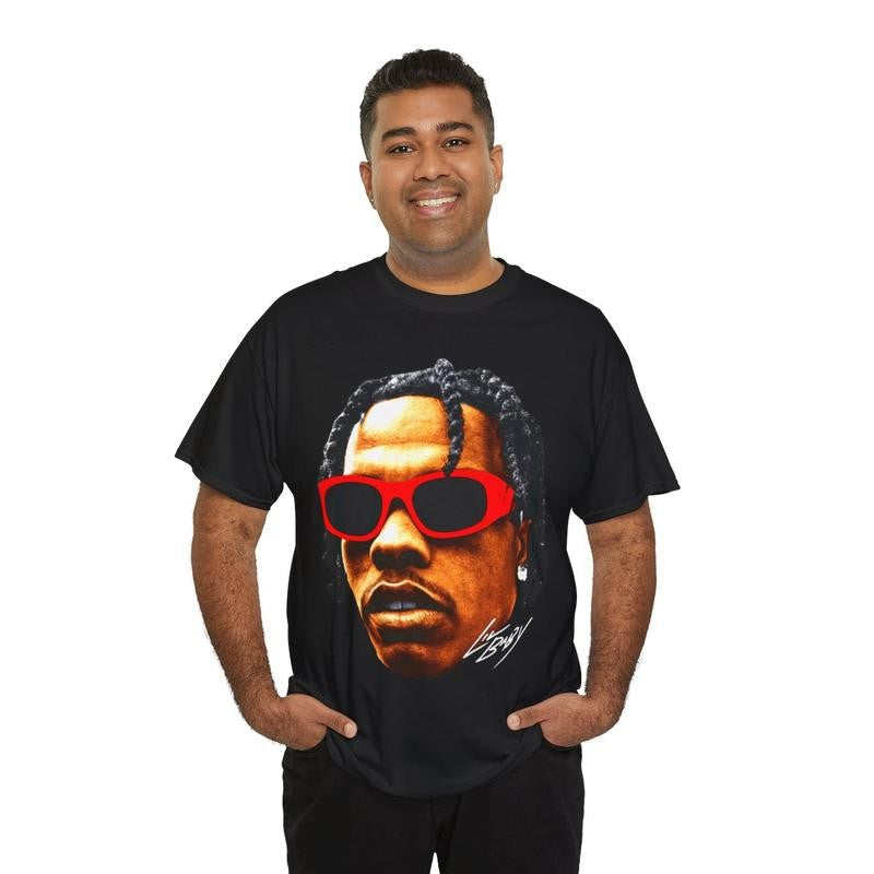 Lil Baby Vintage Rap Tee, Hip Hop Graphic Print T-Shirt, Merch T Shirt Lil Baby Oversized Casual Tee Shirt, 100% Heavy Cotton Shirt Classic Fabric Menswear Top Streetwear
