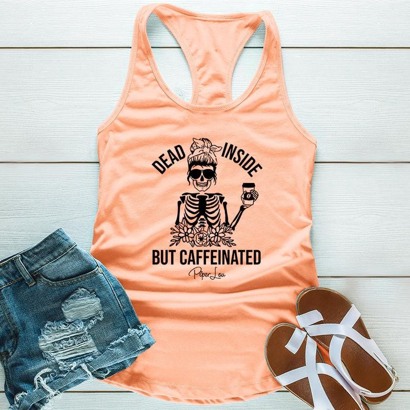 Halloween | Dead Inside But Caffeinated Apparel, Proudly Printed In The USA, Tee / Tank / V Neck Gray / White / Blue / Hot Pink / Orange, #sassy #cute #blackprint