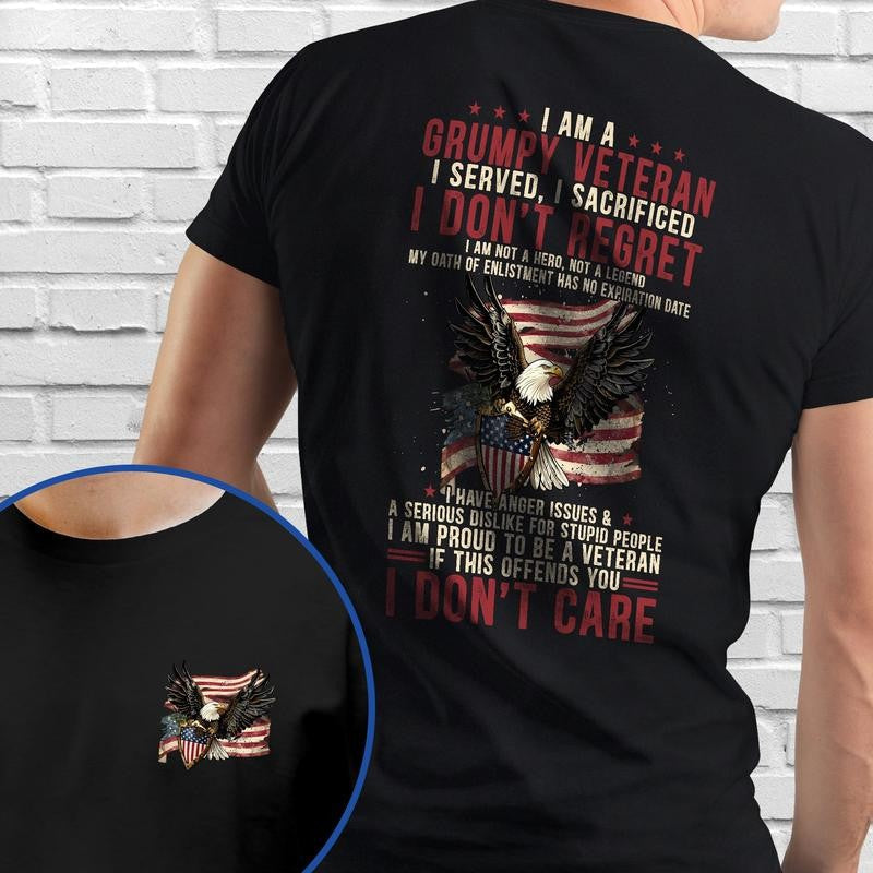 Patriotic American Veteran T-Shirt TPT1897TS - Men's Basic Letter Print Crew Neck Tee, Short Sleeve T-shirt, Summer Clothes, Birthday Gifts For Men Menswear Top