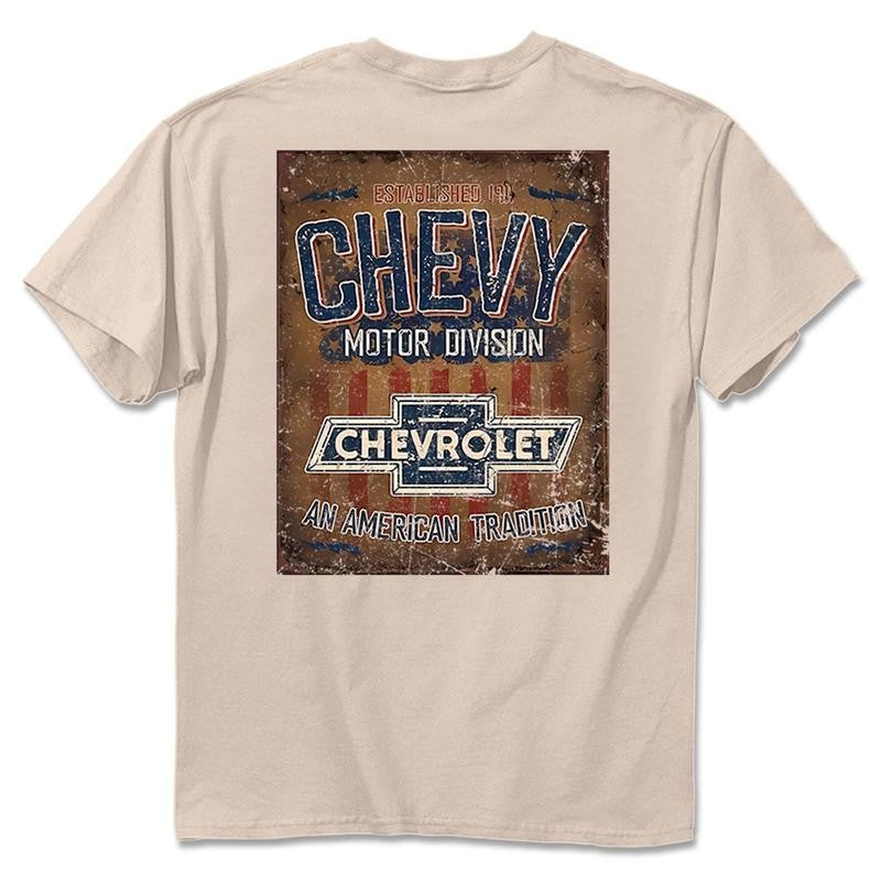Chevrolet Wandbord 'American Tradition T-shirt, Dynamic Prints, Fit For All, His And Hers Fashion, Color Choices For You, Classic Cotton, Menswear Top