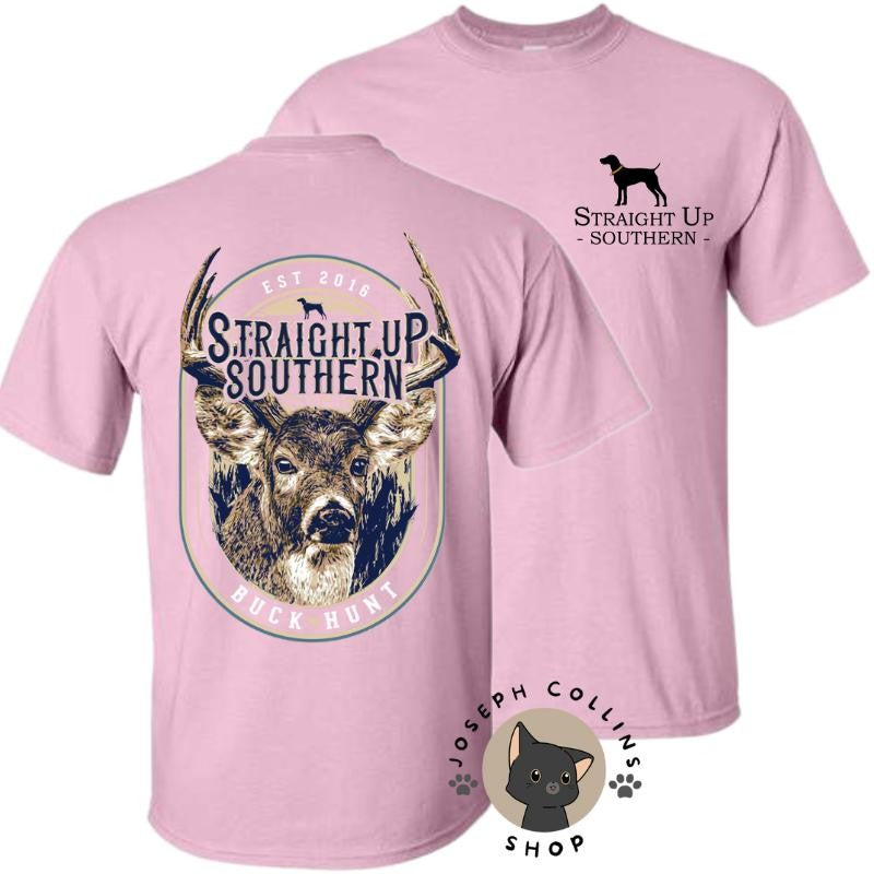 Deer Label T-Shirt - by Straight Up Southern - Summer Outfits, Regular Fit Short Sleeve Crew Neck T-Shirt for Men, Casual Comfy Knitting Top for Summer
